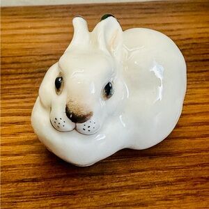 Vintage Lomonosov Porcelain White Bunny Rabbit #1003 - Made In USSR